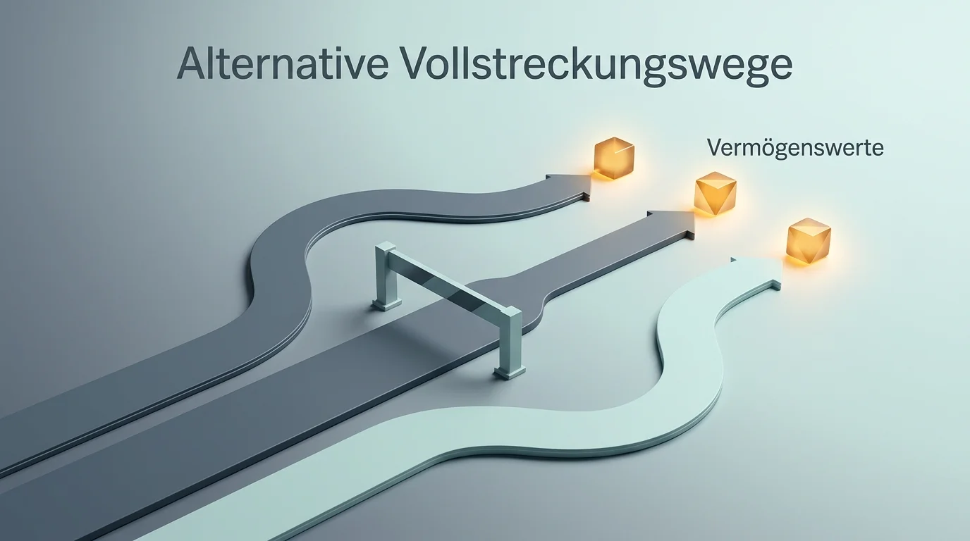 Schematische Darstellung alternativer Vollstreckungswege außerhalb Maltas mit Vermögen in Drittstaaten und Konzernverflechtungen