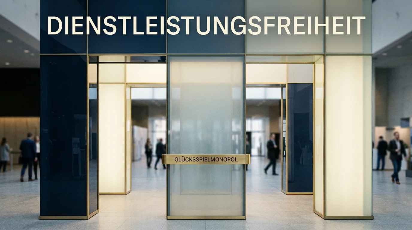Konzeptionelle Darstellung der EU-Dienstleistungsfreiheit und der Grenzen durch nationale Glücksspielmonopole