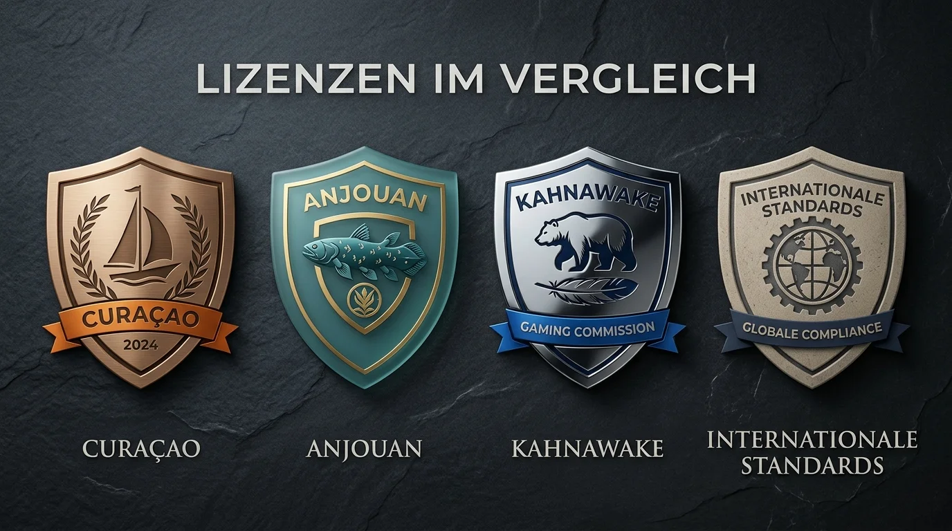 Auslandslizenz Curacao Anjouan Kahnawake Vergleich