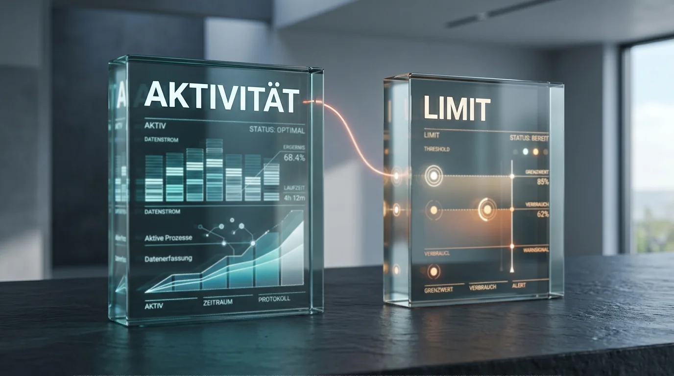 Schematische Gegenüberstellung der Limitdatei und der Aktivitätsdatei des LUGAS-Systems mit jeweiliger Funktion