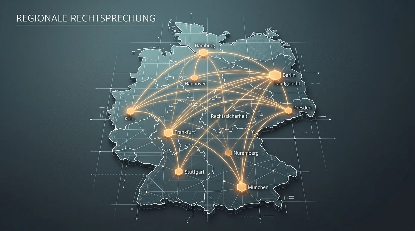 Visualisierung der Spruchpraxis verschiedener Landgerichte und Oberlandesgerichte zur Rückforderung verlorener Spieleinsätze